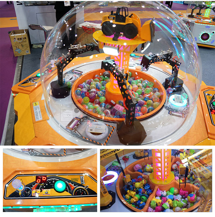 Kids Candy Project Coin Operated Prize Game Machine Excavator Digging Ball