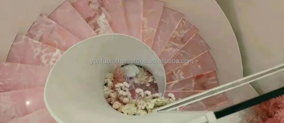 Matt Surface Finishing Modern Pink Onyx Stone for Table and Wall Application