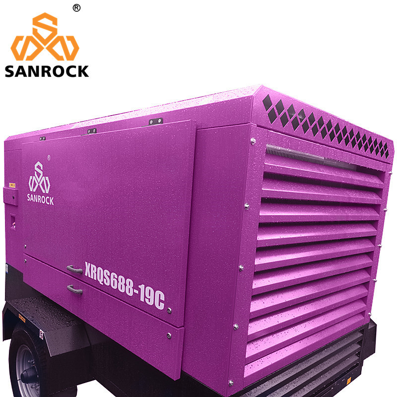 Portable Screw Air Compressor Machine Mining Diesel Engine High Pressure Air Compressor