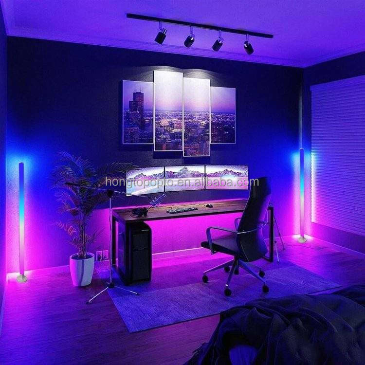 Atmosphere Smart Bluetooth Led Floor Lamp with USB Port and Dimmable Stand Floor