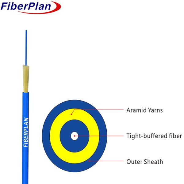 2 Core Spiral Steel Armoured Fiber Optic Cable Single/ Multi Core Indoor Fiber