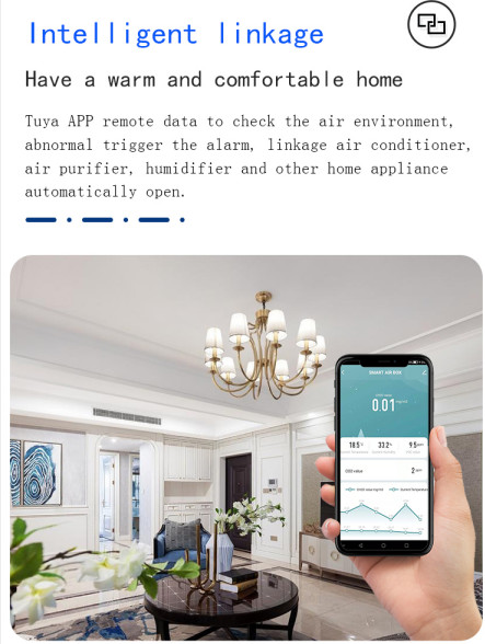 Glomarket Wifi Tuya Smart Air Box Formaldehyde / CO2 / VOC / Temperature / Humidity Remote Control For Household Hotel