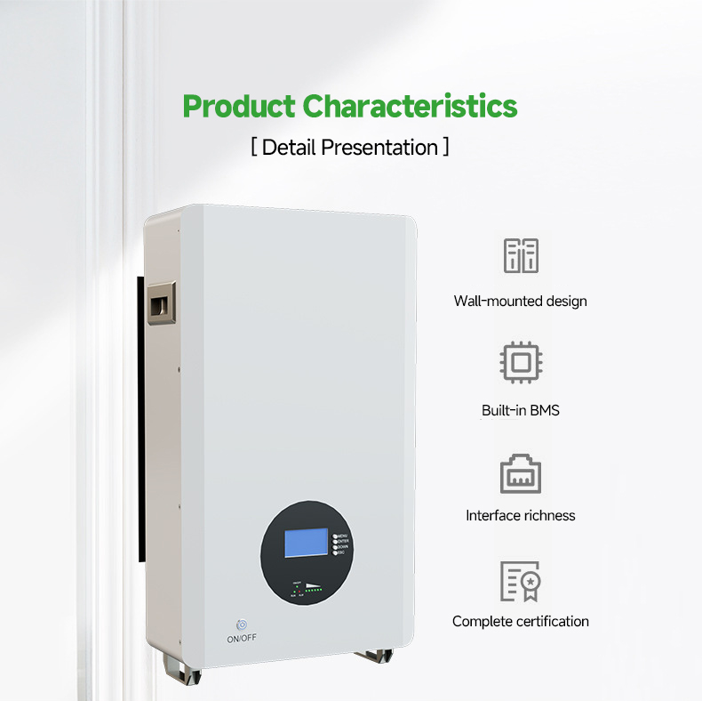 5000 Cycles Life Wall Mounted Energy Storage Battery 5~10kWh IP65