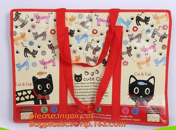 Custom Huge Luggage PP Woven Bag With Zipper Lock,PP Woven Shopping Bag,Factory customized cheap laminated pp woven shop