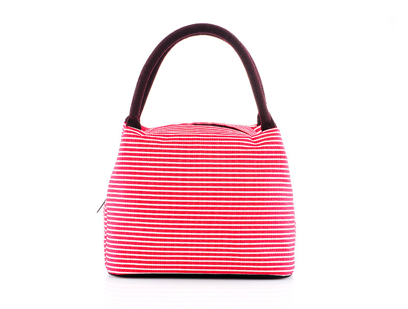 Reusable Stripe Aluminum Foil Lining Waterproof Insulated Bag