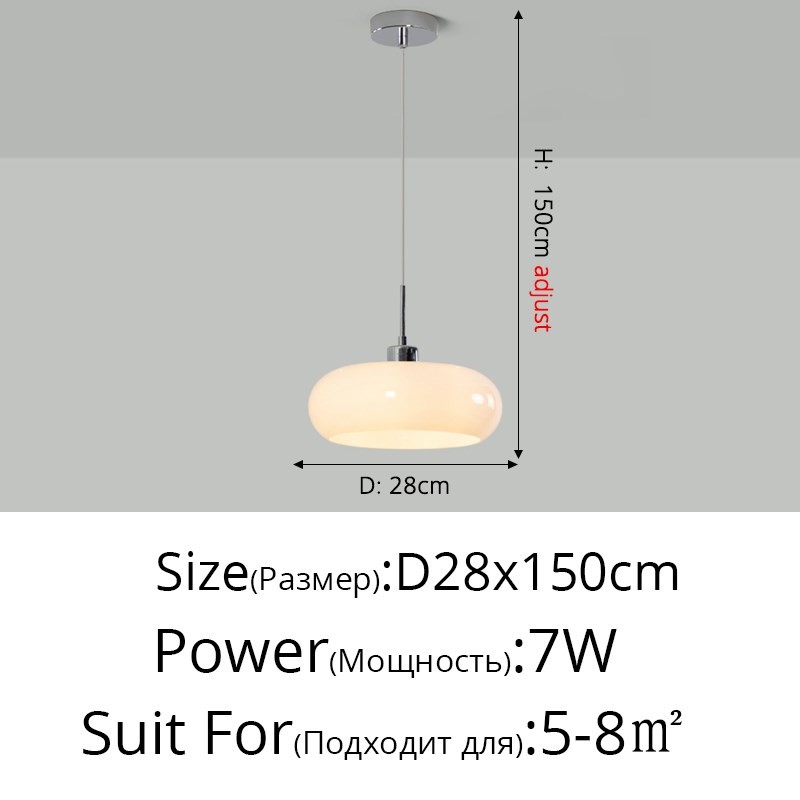 Bauhaus Pendant Light Retro Dining Room Hanging Light Cream Custard Tart Light(WH-AP-556)