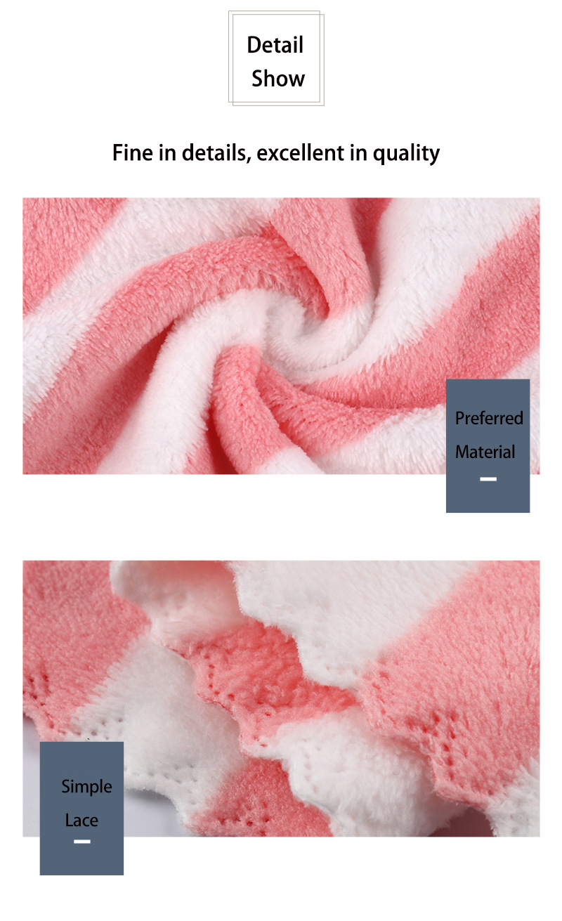 360 gsm Colorful Striped Coral Fleece Face Bath Towel 5 Piece Set with Customized Logo
