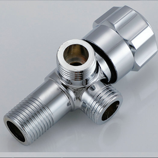 Chrome Toilet Angle Valve Three-Way Angle Stop Valve For Kitchen And Bathroom