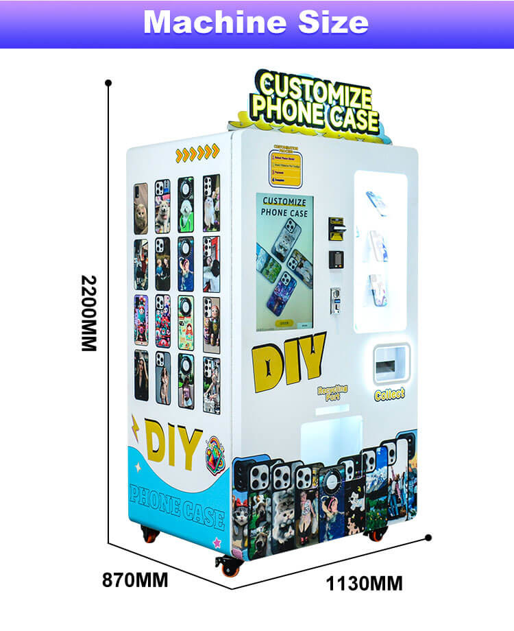 Convenient Personalised Phone Case Vending Machine with Language Options English/Chinese/Spanish