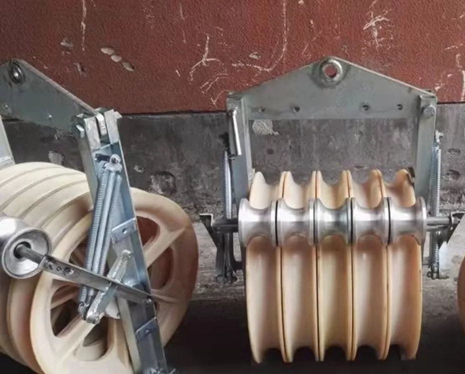 Large Diameter Stringing Power Block Cable Stringing Pulley Block with Grounding Roller