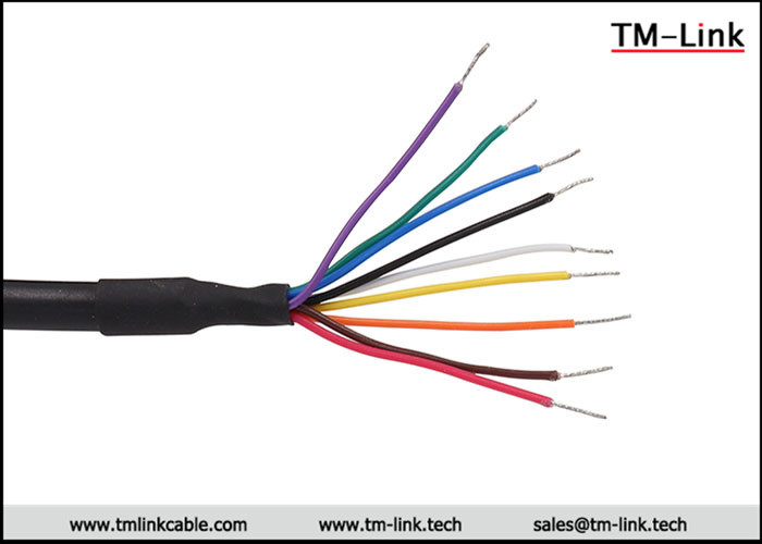 RS232 DB9 D-Sub 9pin female black PVC industrial data cable assembly