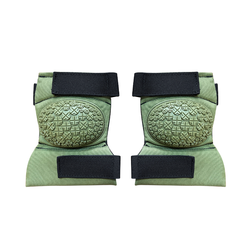 Thick 600D Polyester Green Hard Shell Knee and Elbow Pads for Outdoor Enthusiasts