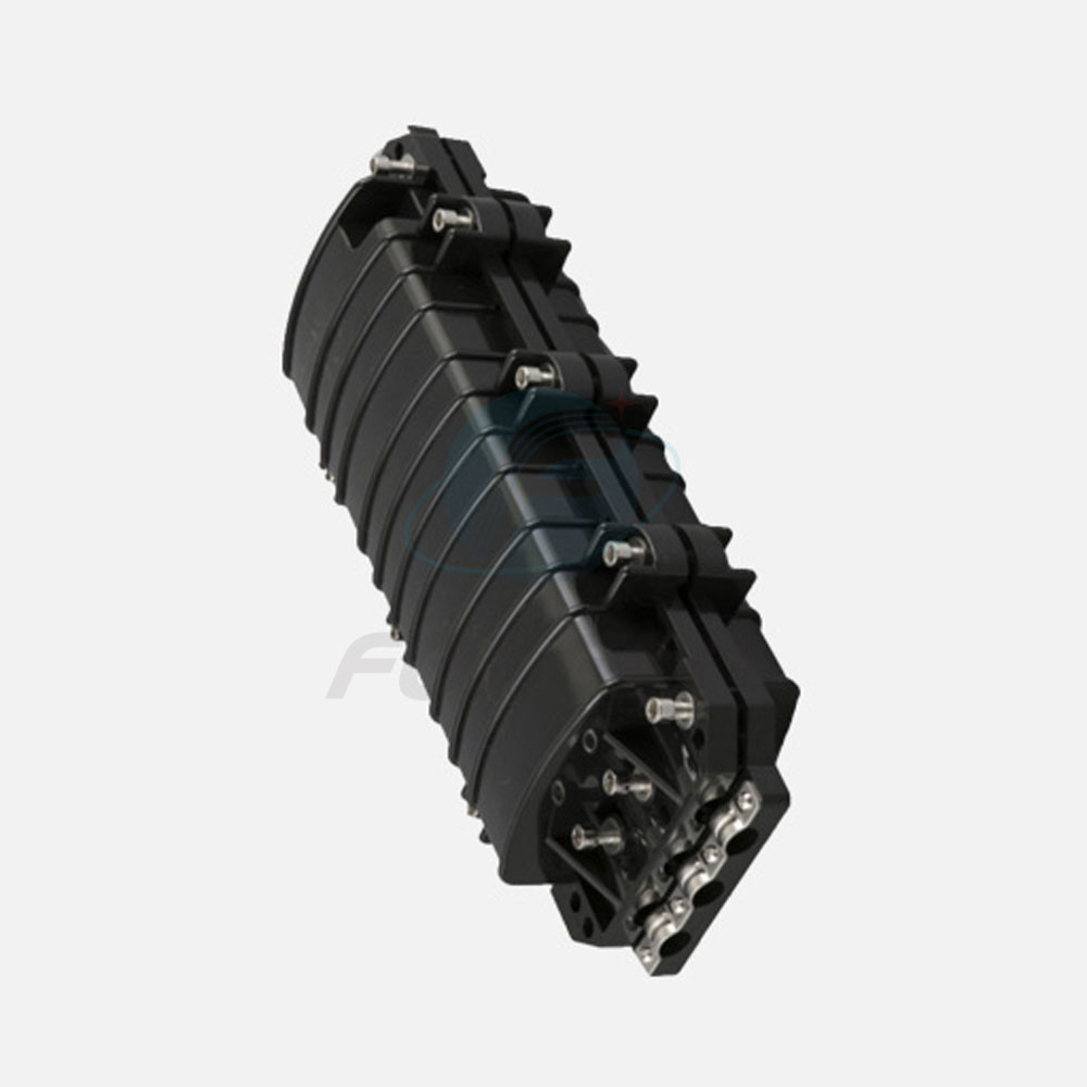 Factory supply Inline type OEM 48/96/144Cores 3 Inlet 3 Outlet Ports Fiber Optic Inline Splice Closure
