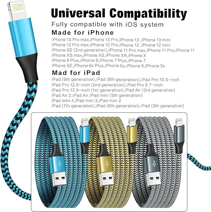 Nylon Braided USB Charging Data Transfer Cable OEM for IPhone 15