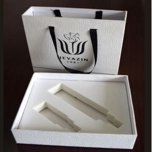 Drawer box with inner tray and paper divider and transparenet window