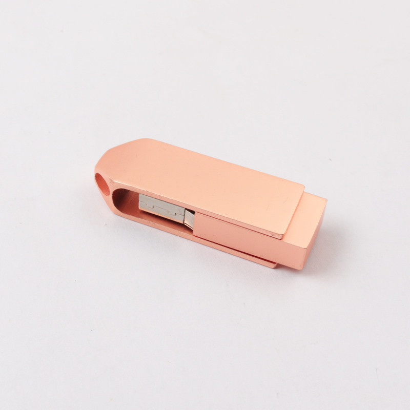 Rose Gold Metal Color 360 Degree Twist USB Drive Uploading Data Free