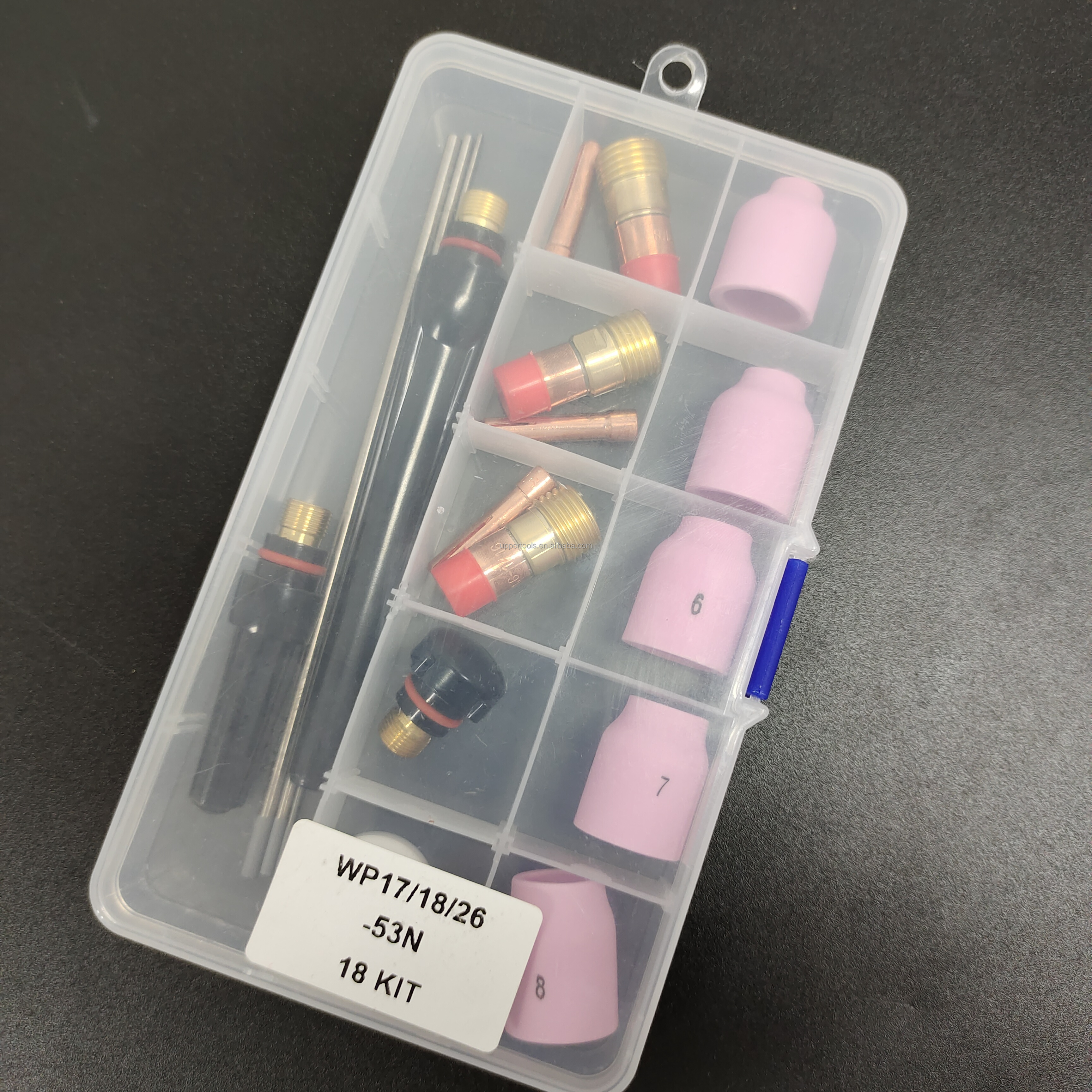 OBM Alumina Nozzle Collet Body Electrode Insulator TIG Welding Torch Consumables Kit for WP-17/18/26 53N 18pcs