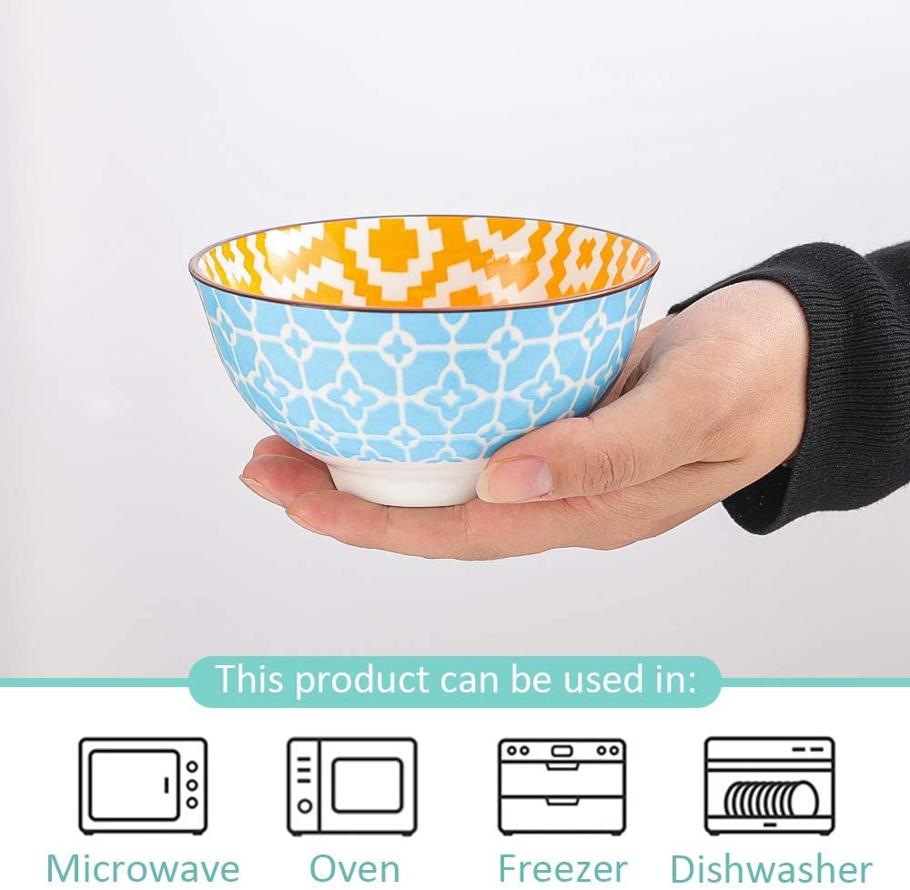 Colorful Soup Ceramic Bowl , Porcelain Bowl Microwave Safe With Custom Logo