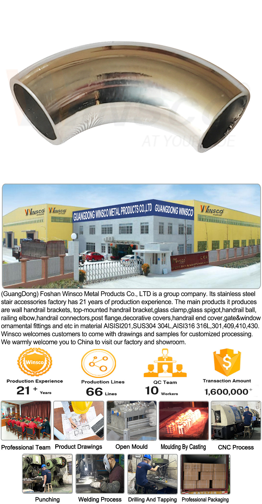 Mirror Satin Surface 55mm Arc Length 12.7mm OD AISI 201 304 316 Stainless Steel Elbow 1.2mm 1.5mm Thickness