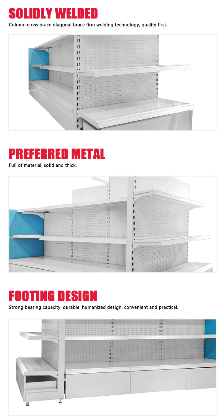 Cold Rolled Steel Supermarket Display Shelving For Customized Display Needs