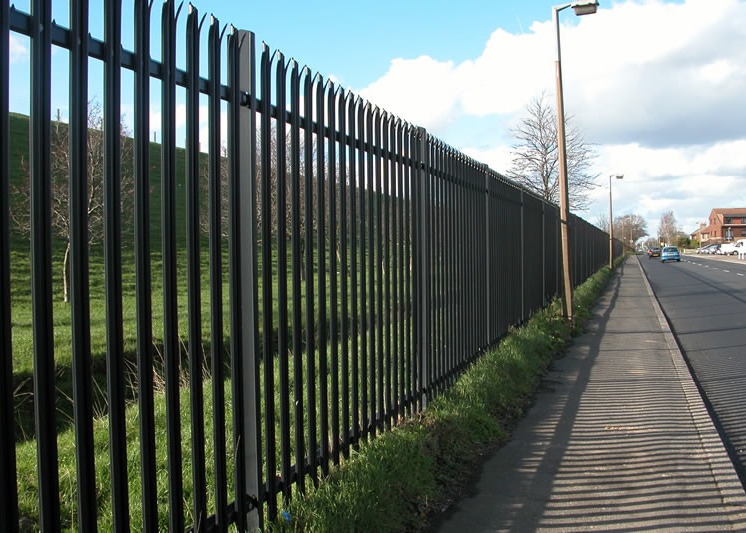 Notched 6ft Steel Palisade Fencing Galvanized With W Section