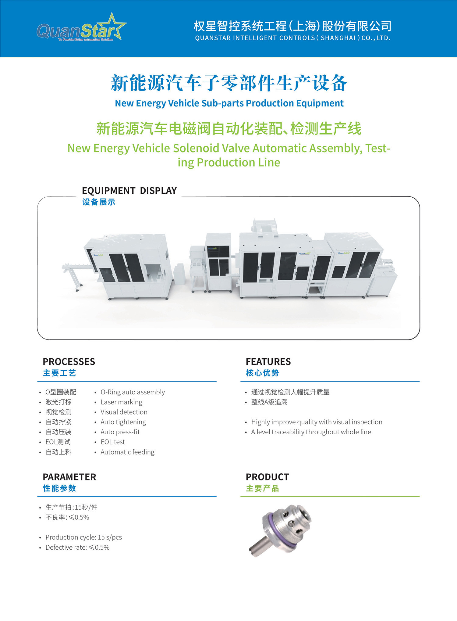 PLC Automotive Industry Assembly Line For EV Thermal Management Solenoid Valve