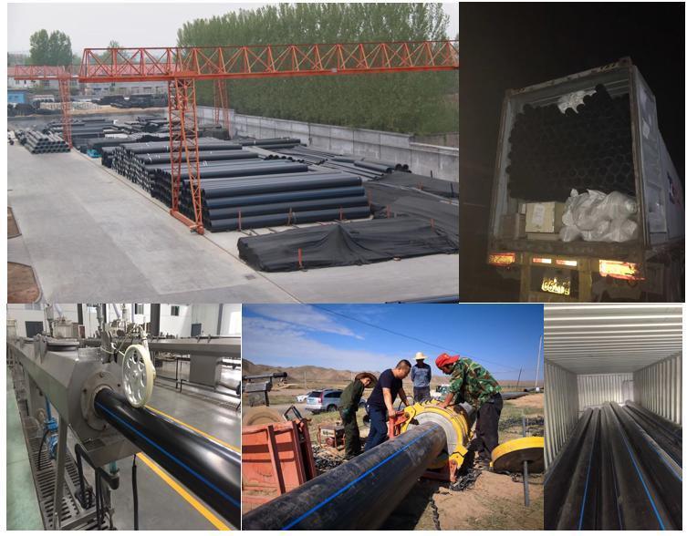 China Factory PE100 SDR11 Water Supply Pipe Polyethylene Black HDPE Pipe
