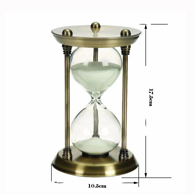 30 Minute 60 Minute Large Antique Brass Hourglass , Rotating Sand Timer Hourglass