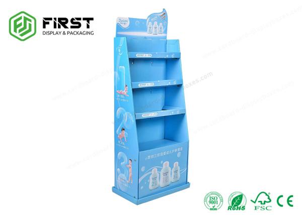 Customized Logo Printed Folding Pos Cardboard Floor Display Stands For