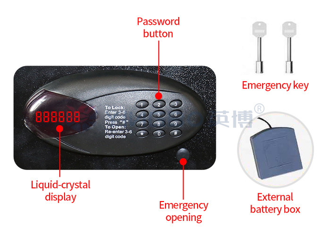 20 Litres Solid Steel Electronic Digital Lock Hotel Safe Box For Security