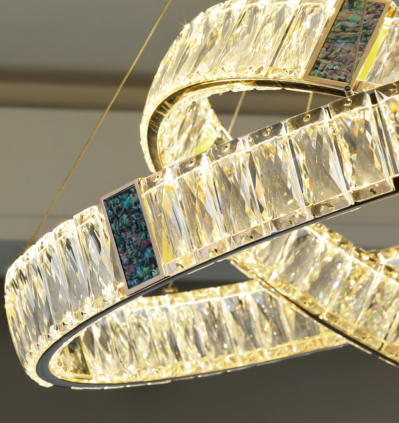Led Crystal Chandelier For Living Room Creative Design Green Ring Chandelier(WH-CY-236)