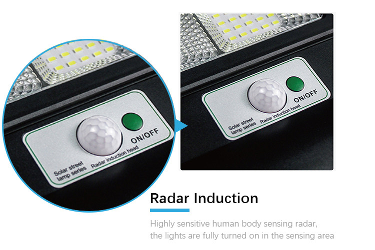 1300LM Solar Powered LED Street Lights Motion Sensor All In One Solar Street Light