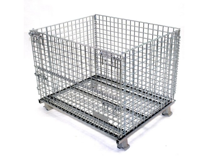 Stackable Industrial Wire Mesh Containers Powder Coated ISO9001 Approved