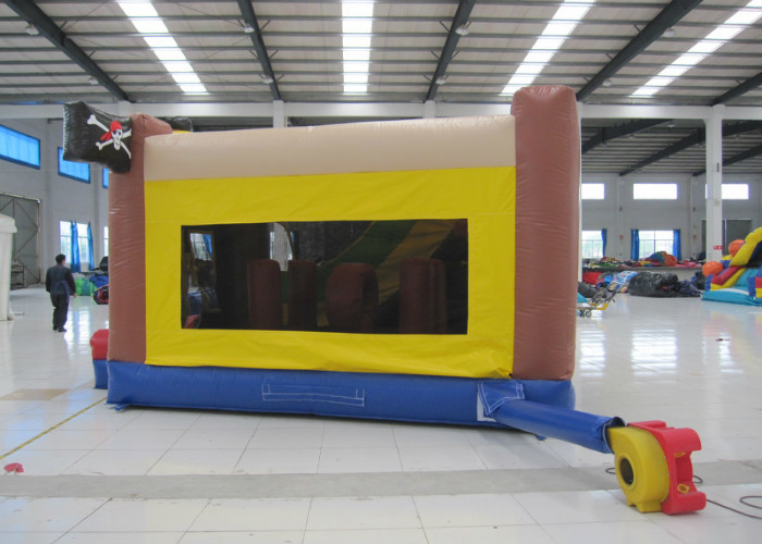 Classic inflatable pirate themed combo for sale PVC standard size inflatable pirate bouncy with slide for kids under 15