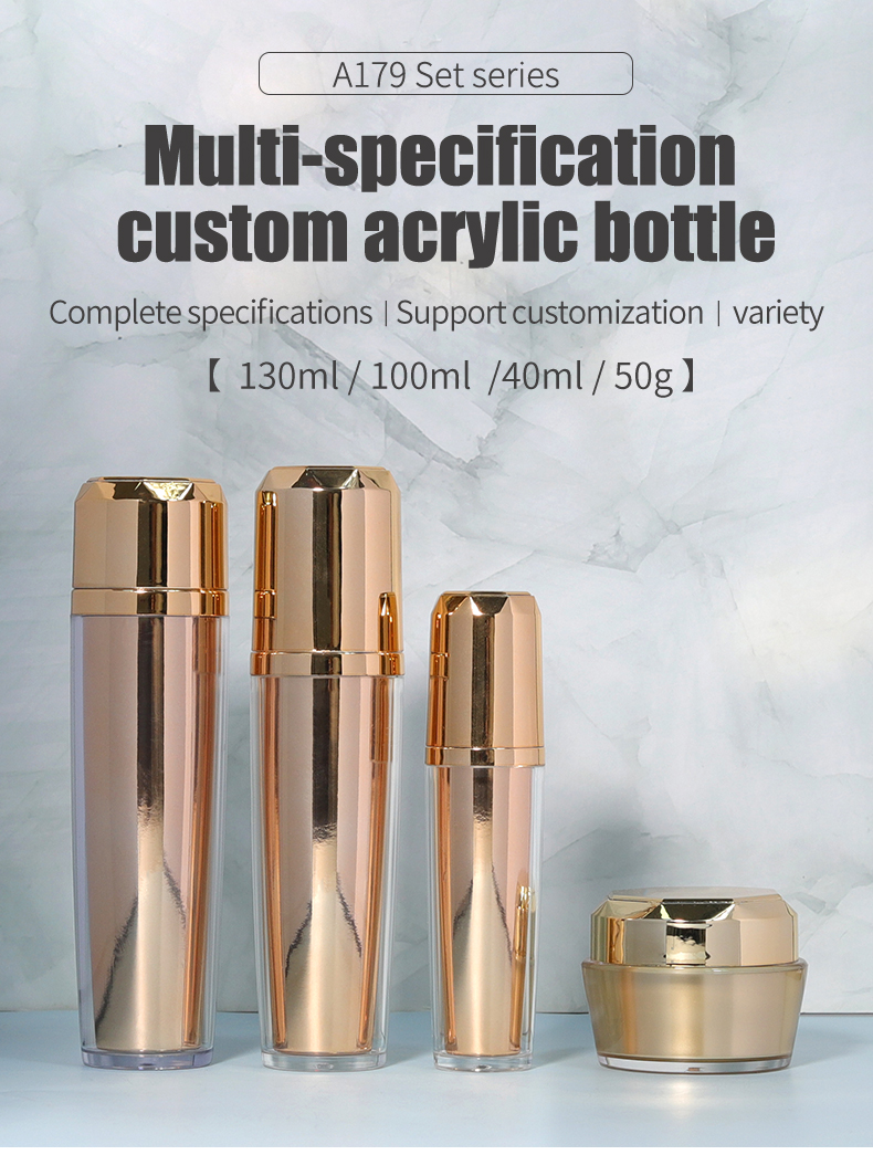 Acrylic Plastic Bottle 40ml / 100ml Lotion Bottles Empty For Luxury Skincare Cosmetic Packaging