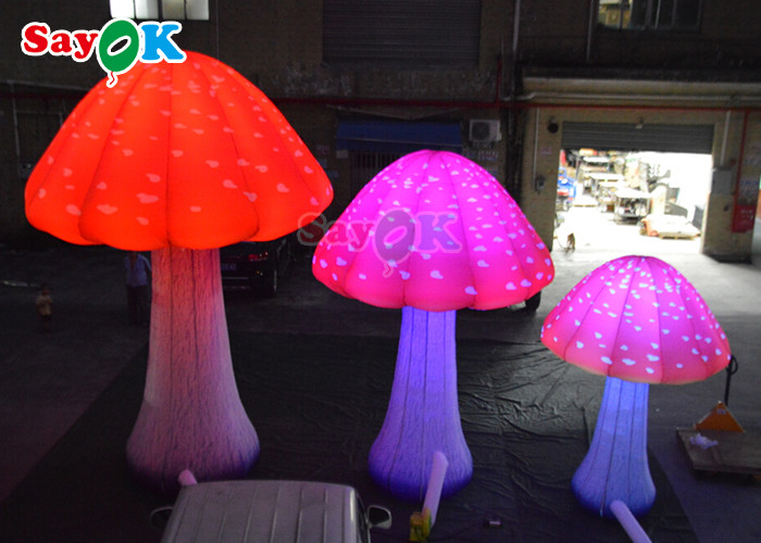 Red Giant Inflatable Mushroom Model For Wonderland Party Event Decoration