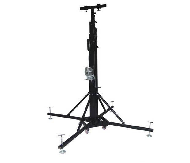 Black Color 4M Height Three Legs Outdoor Stage Truss Crank Stand / Aluminium Circle Tent Truss