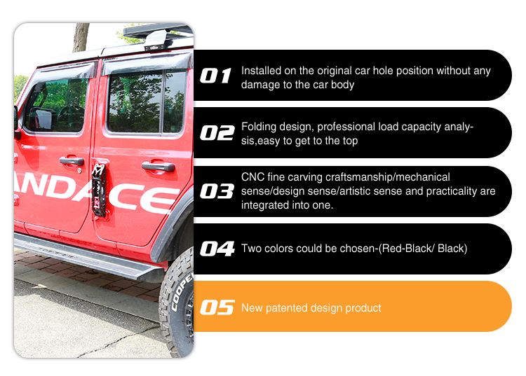 Original Installation Foldable Aluminium Foot Pedal for Jeep Wrangler JL Customizable