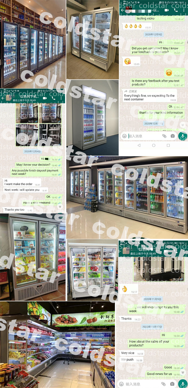 Commercial Upright Freezer Beer Display Fridge Monster Energy Drink Display Cooler