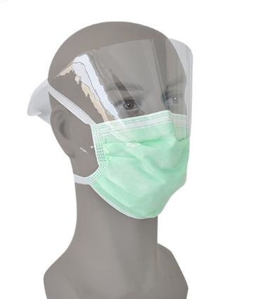 3 Ply Surgical Face Mask , Anti Fog Medical Face Shield Mask With Earloop / Tie On