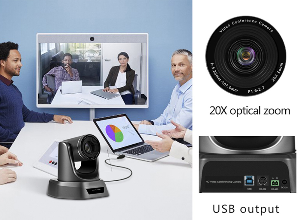 20 Zoom Video Conference Camera Sensor PTZ Camera for Church