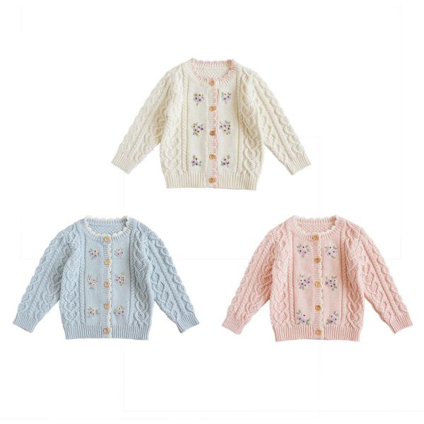 2023 spring and autumn hot sale sweet and lovely solid girls knitted sweater