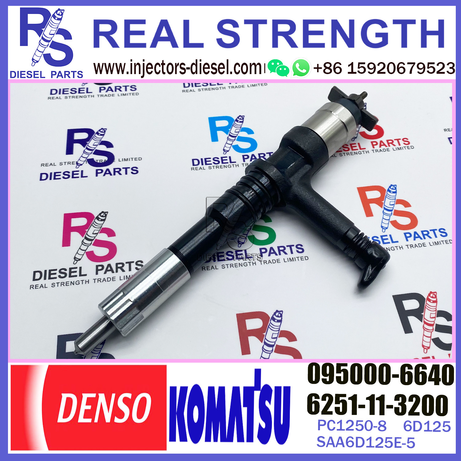 For KOMATSU SAA6D125E-5 6251-11-3200 6251-11-3201 Common Rail Fuel Injector 095000-6640