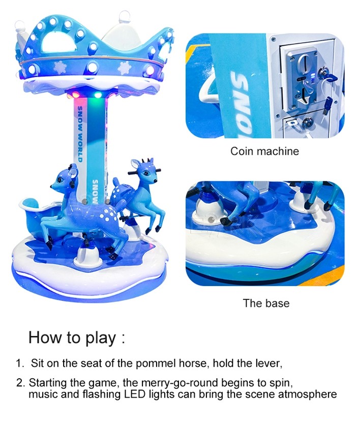 Snow World Indoor Fairground Merry Amusement Park Kids Horse Swing Ride For Sale