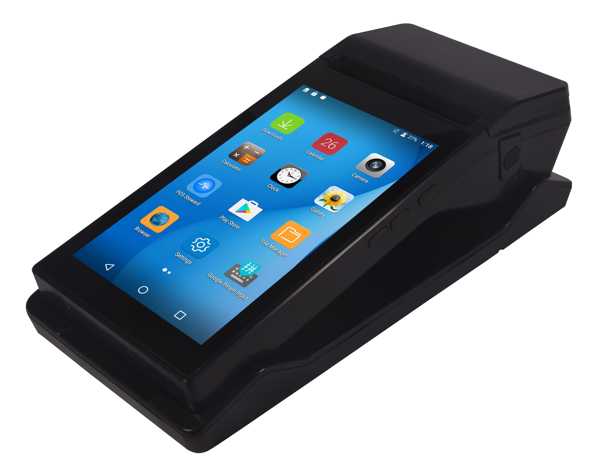 Auto Focus Camera HDD-A7 7 inch HD Screen Mobile Handheld POS Terminal with 80mm Printer
