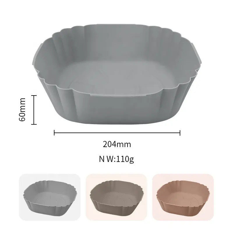 Oilproof Odorless Air Fryer Silicone Tray , Heat Resistant Silicone Baking Pans