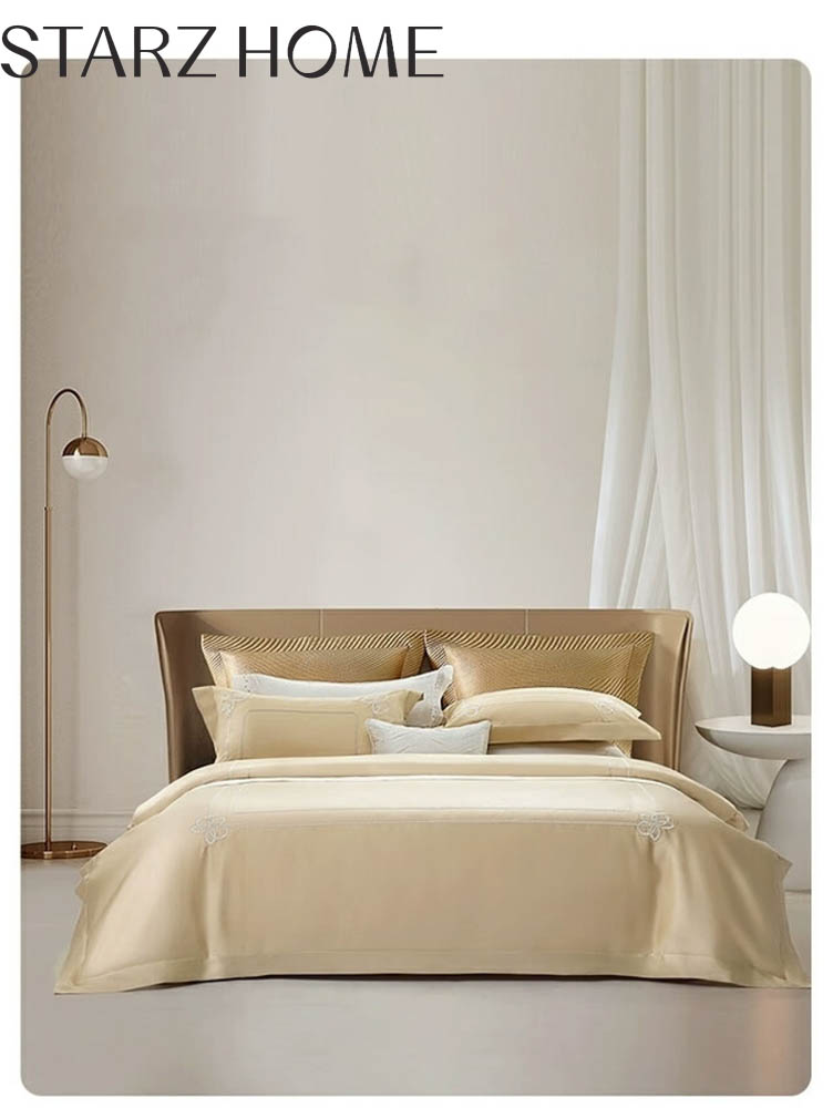 Solid Pattern 200S Double Stranded Long Staple Cotton 4 Piece Bedding Set A Must-Have