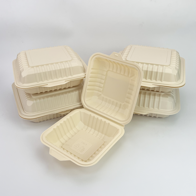 6Inch Hamburger Paper Box Paper Take Out Food Containers 152 * 152 * 76mm