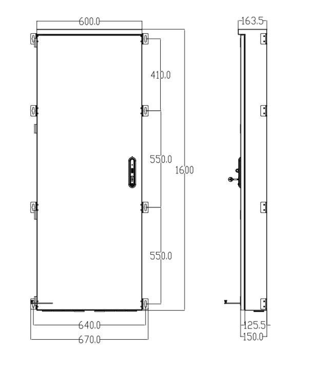 Anti Theft Three Point Lock Outdoor Wall Mount Cabinet Easy Installation Customized Enclosure