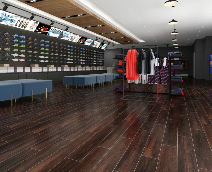 ISO9001 Wooden Porcelain Tiles Khaki Strip For Bedroom 15*90cm Apartment Floor Wall Ceramic Tiles Decoration 0.95cm